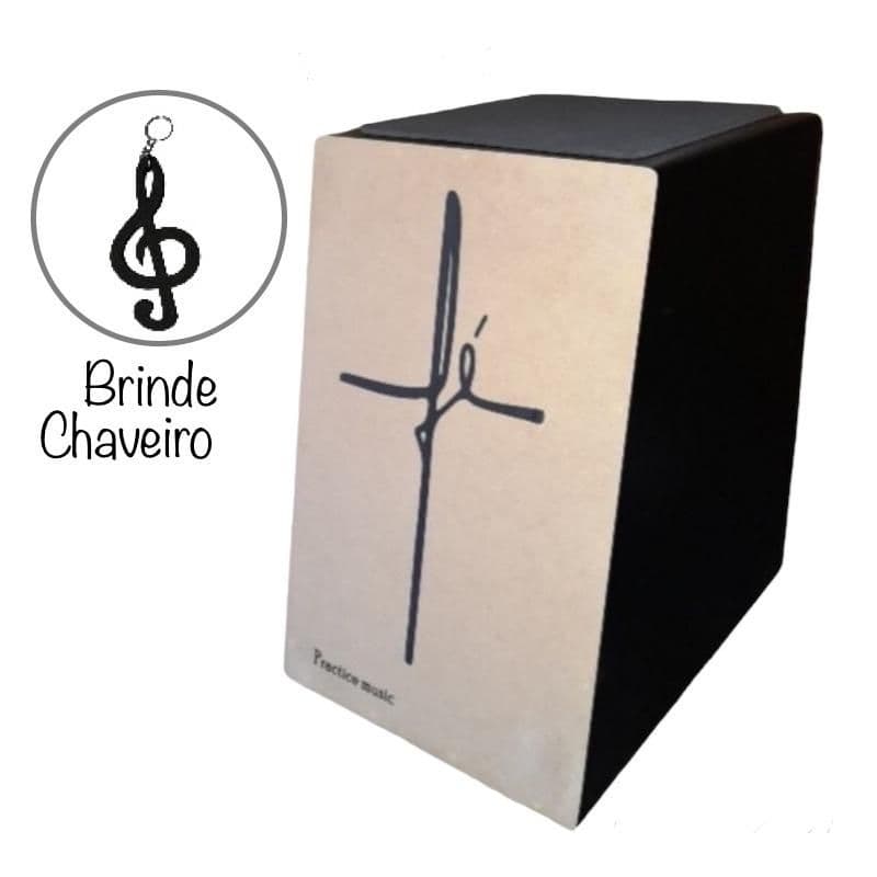 cajon acústico inclinado com esteira 12 fios (6 modelo de estampa)
