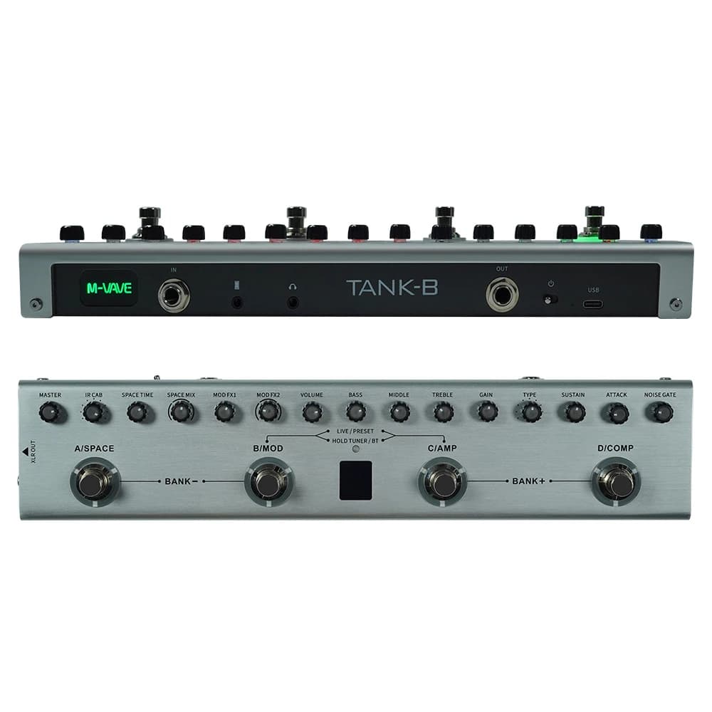 Pedal de Efeitos para Baixo M-VAVE Tank-B com 36 Predefinições