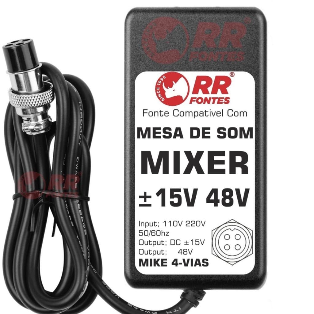 Fonte Carregador DC 15v 48v Para Mesa De Som Mixer Som Arcano Arm-sbk Usb