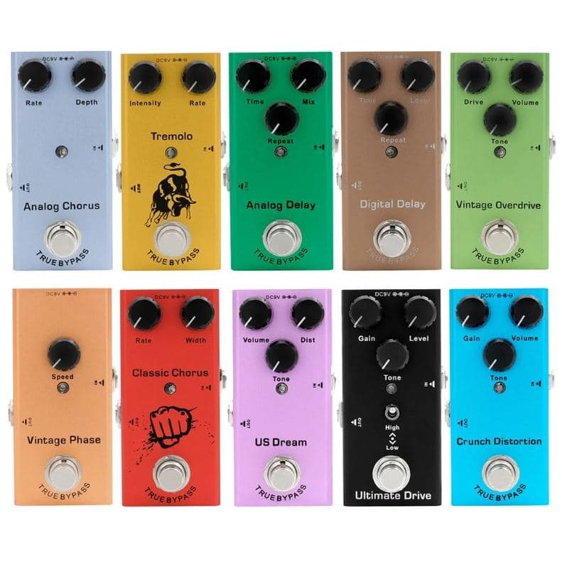 Pedal de guitarra elétrica Overdrive distorção Crunch sonho dos EUA coro clássico Vintage fase Digital Delay