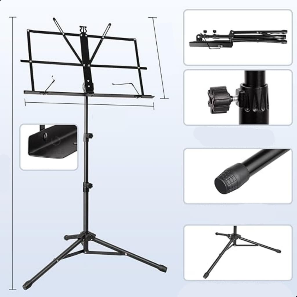 Estante De Partitura Bertô Suporte Pedestal Musical Maestro Tripé Suporte Pasta Tablet