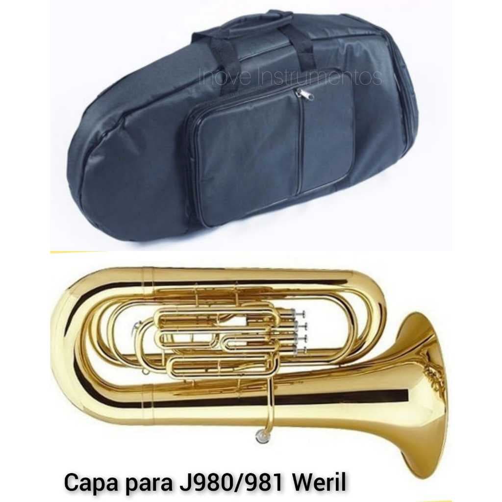 Capa Extra Luxo Para Tuba 4/4 Grande J980/J981 e Similares