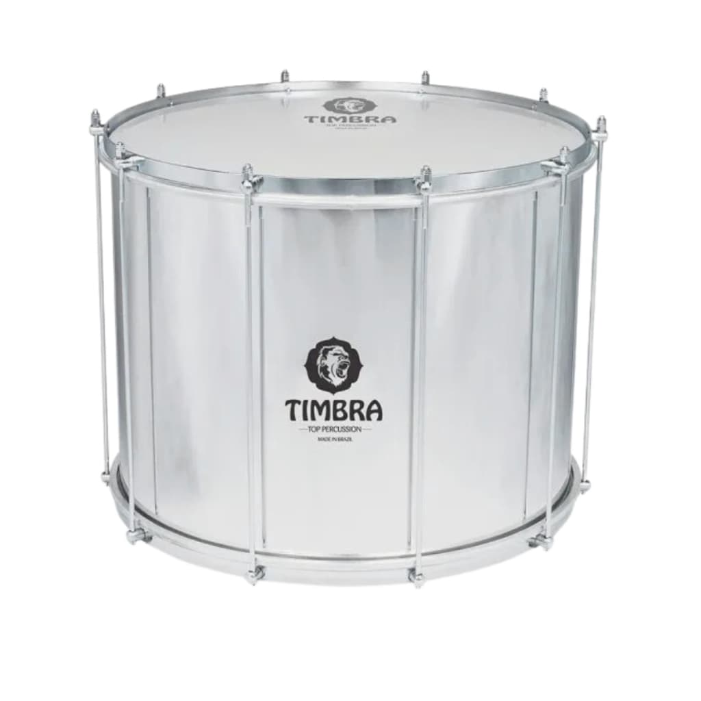 SURDO DE PRIMEIRA TIMBRA AXE 22X40CM ALUMINIO C/ARO CROMADO PELE NAPA INTERNA 12 AFINAÇÕES