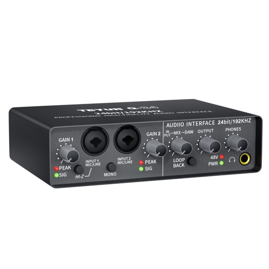 TEYUN Placa De Som De Interface De áudio Q-24 Com Monitoramento Placa De Som Profissional Para Gravação Ao Vivo