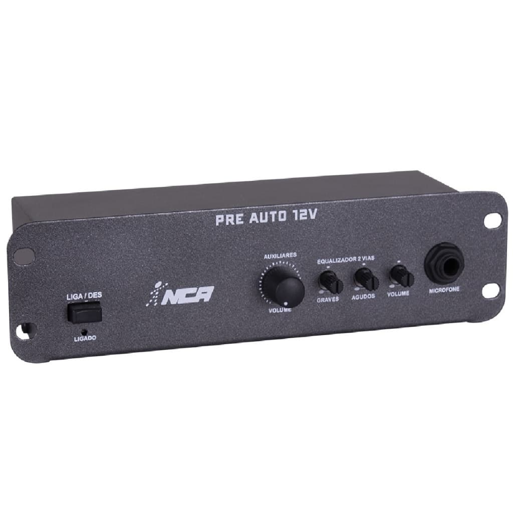 Pré-amplificador profissional NCA Pré Auto 12V cinza escuro