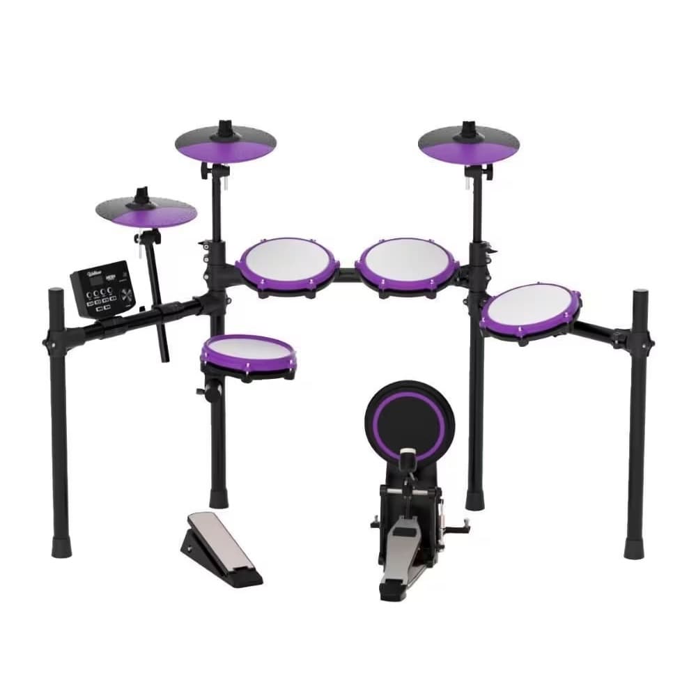 Bateria eletrônica Waldman MS-9 Mesh Supreme 9 MS9 com módulo de som e 5 pratos em preto e roxo