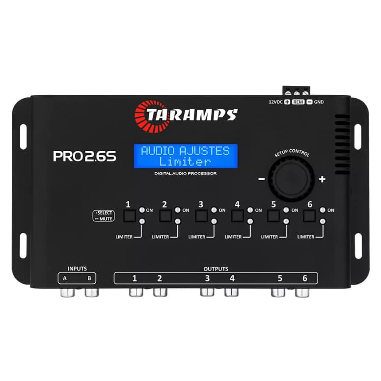 Processador de Áudio Digital Taramps Pro 2.6s com Display Azul