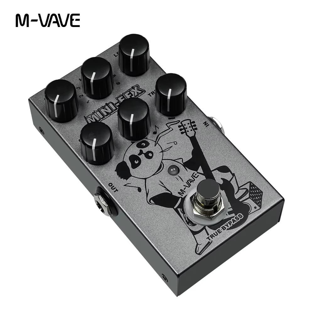 Pedal multiefeitos para guitarra elétrica M-VAVE MINI-EFX 4 efeitos de overdrive 4 efeitos de distorção Boost 3 Band EQ