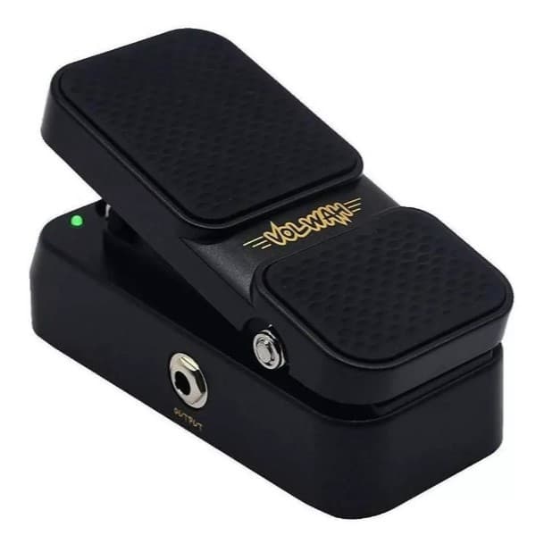 Pedal de Efeito Wah + Volume Sonicake para Guitarra, Modelo Qep-01, Preto com Logo Dourado