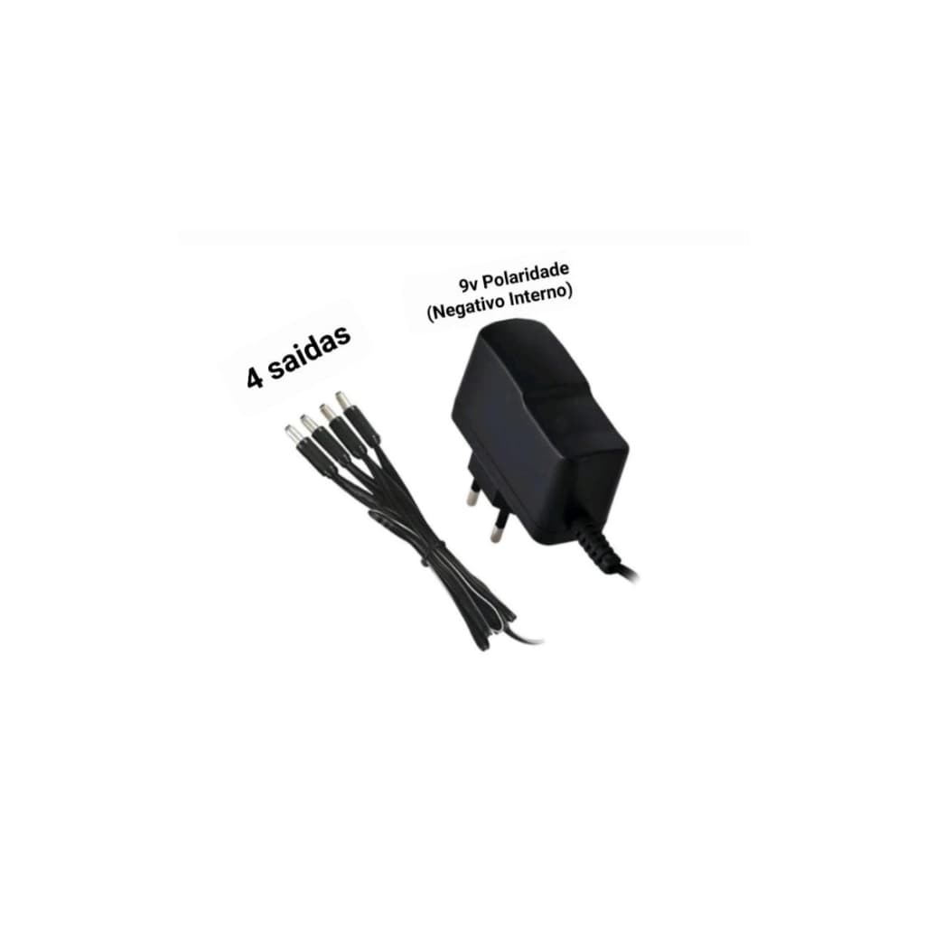 Fonte Pedal 9v dc 2a Para 4 Pedais Centro Negativo Bivolt
