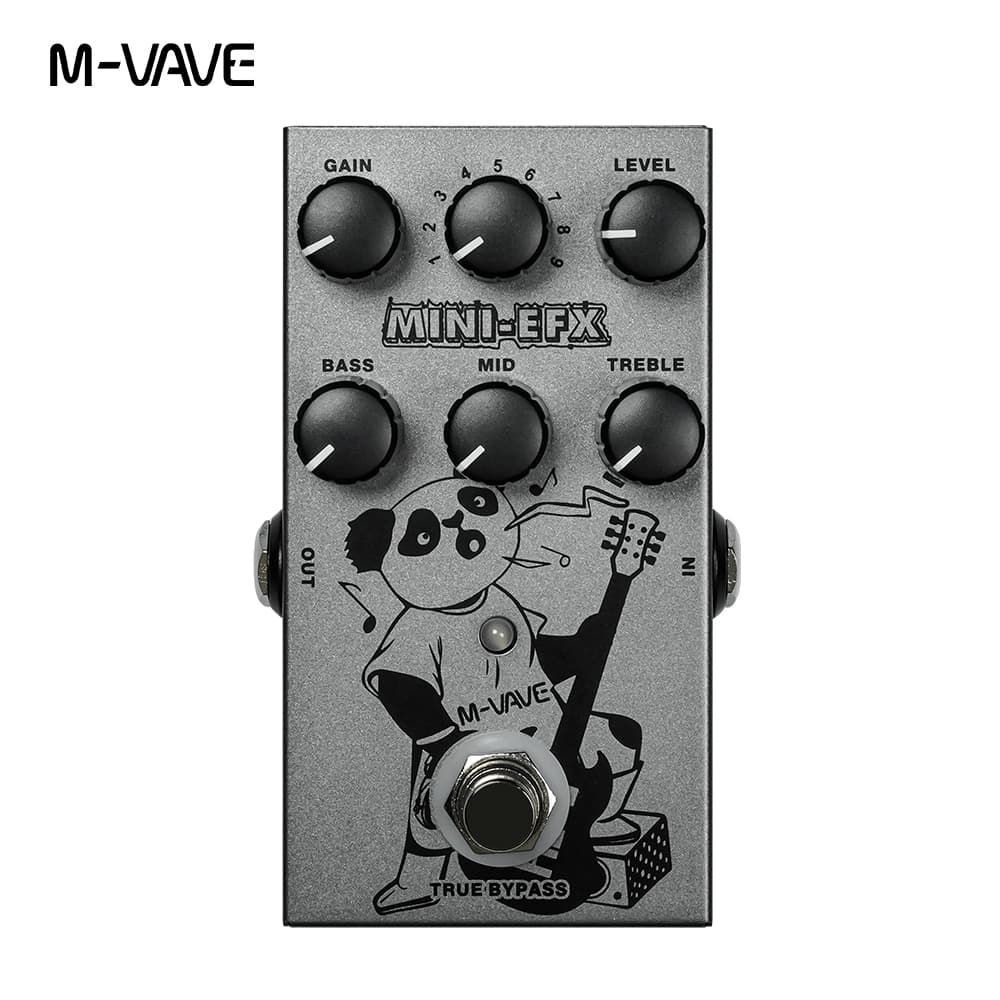 M-VAVE 4 efeitos de overdrive 4 efeitos de distorção Boost 3 Band EQ True Bypass para guitarra elétrica Pedal de
