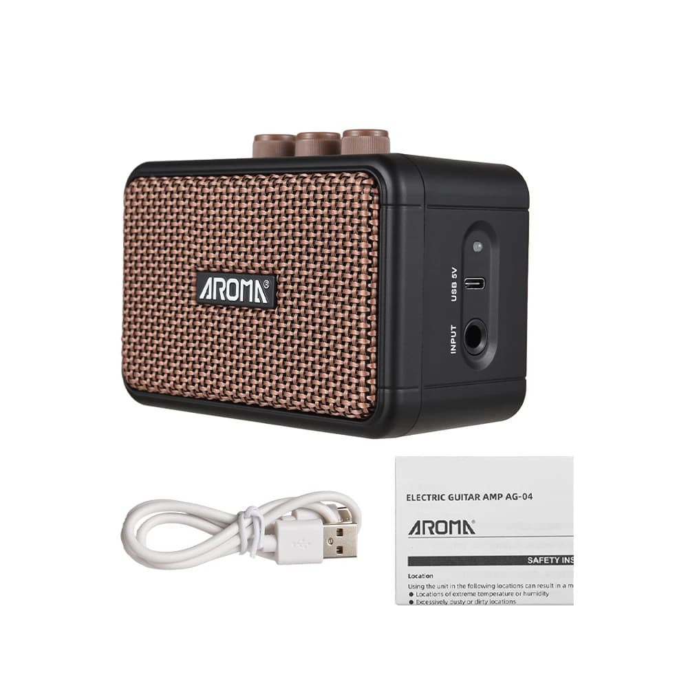 AROMA Mini Amplificador de Guitarra 5W Amplificador de Guitarra Eléctrica Pequeno Amplificador de Guitarra para Prática