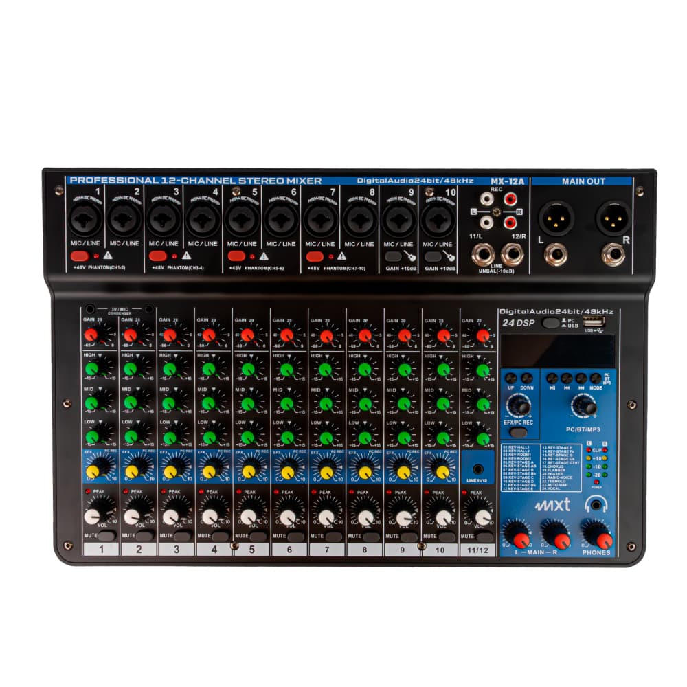 MESA DE SOM DE 12 CANAIS CONTROLE DE SOM MESA DJ