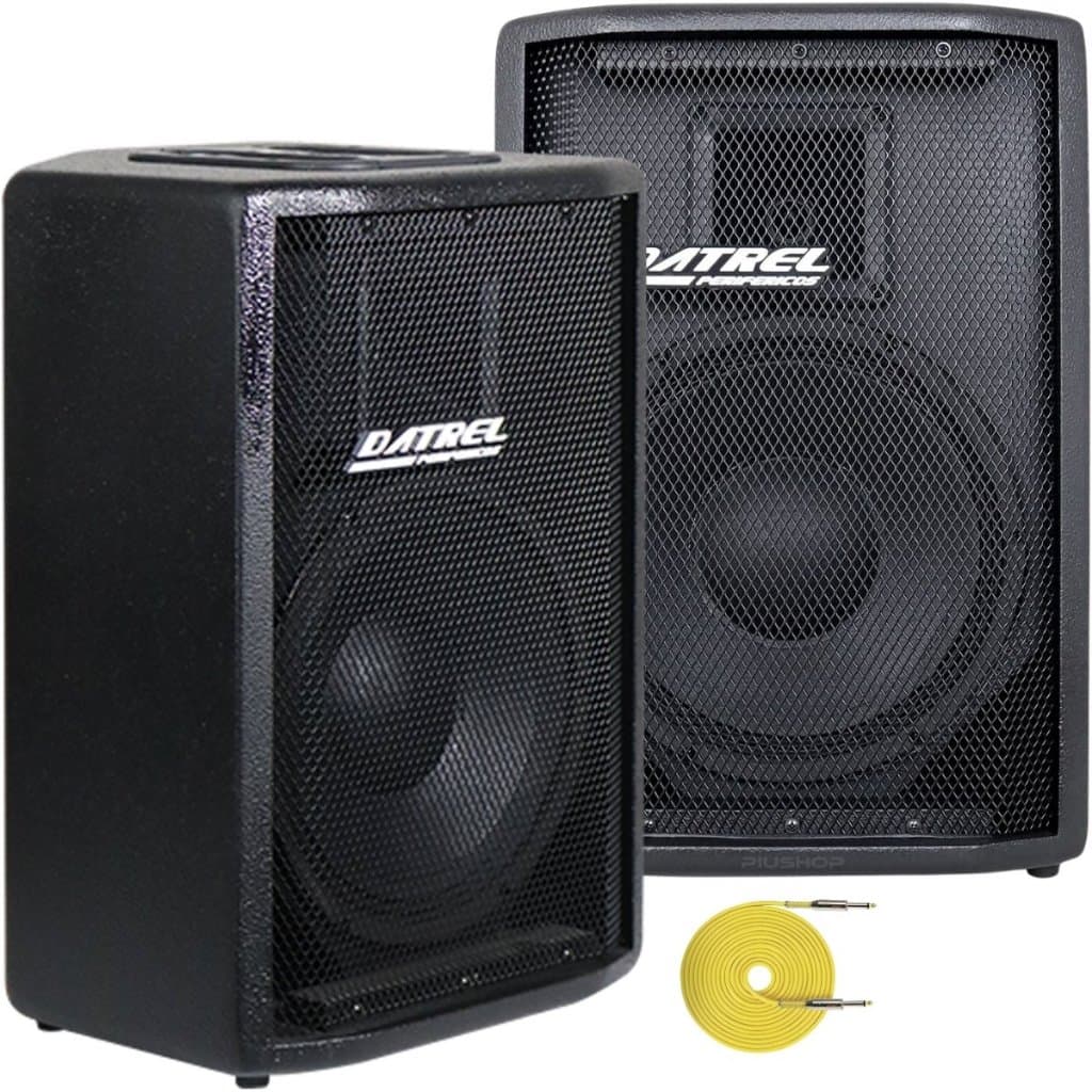 Kit Caixa de Som Ativa e Passiva Datrel 10" 400W RMS Madeira
