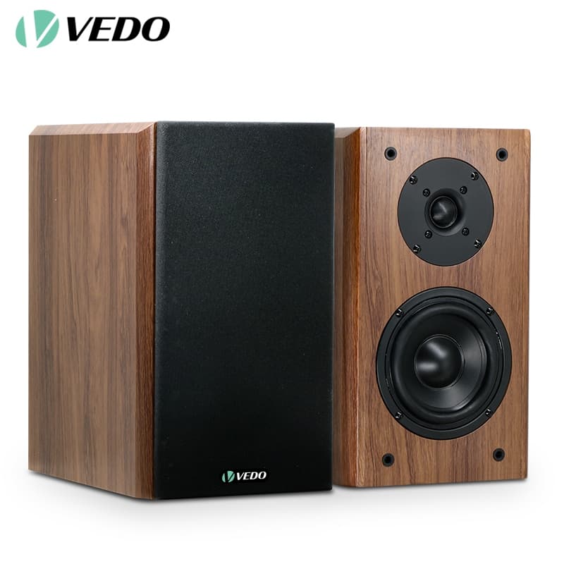 VEDO Alto-falante Passiva Estéreo HiFi 5,5"200W Speaker Passiva Caixa De Som Surround De Madeira Para Home Theater