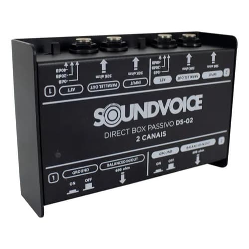 Direct Box Soundvoice DS-02 Passivo XLR 2 Canais Profissional