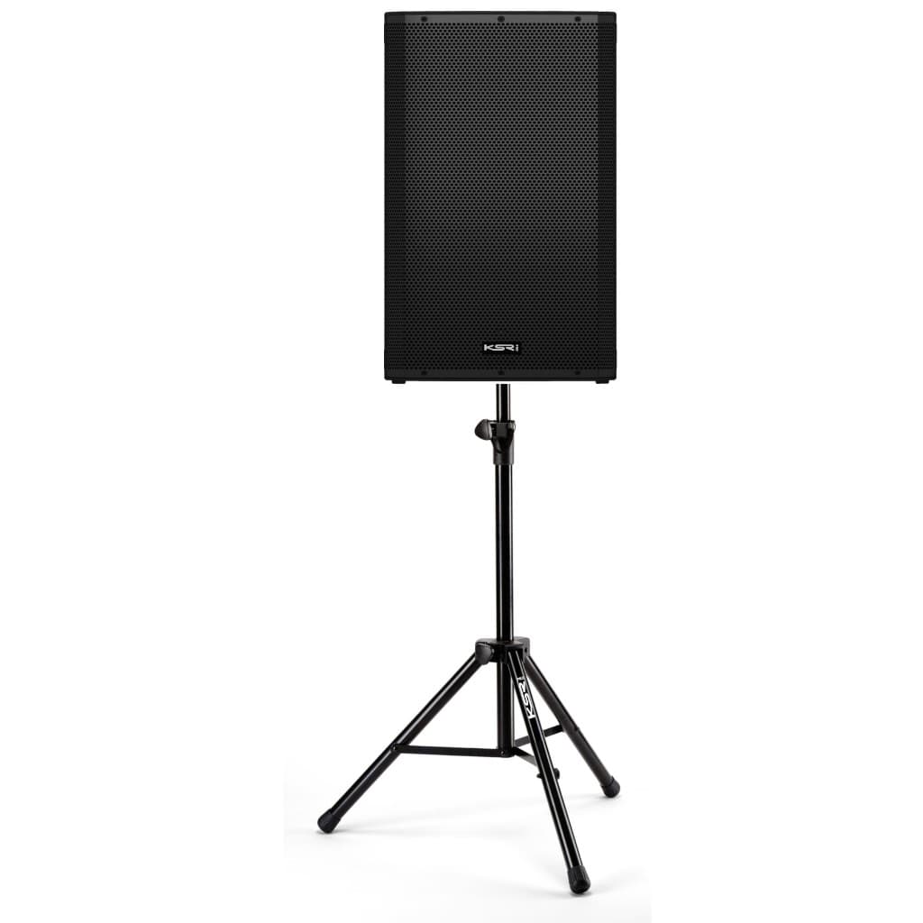 Caixa De Som Ativa 12 Poleg 1000w Ksr K1 + Tripe Ksr Compact Preto