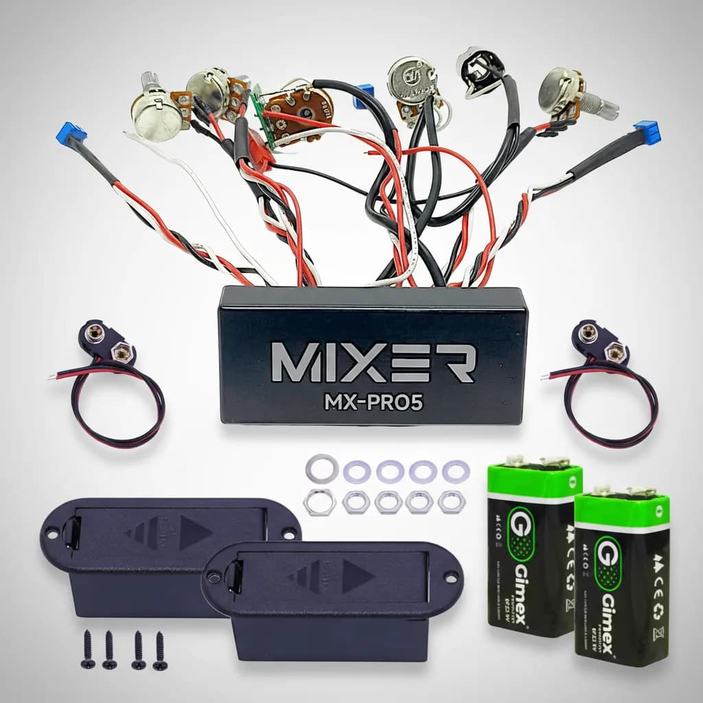 Kit de circuito para baixo pré-amplificador ativo MX-PRO5 com módulo, cabos e baterias Gimex