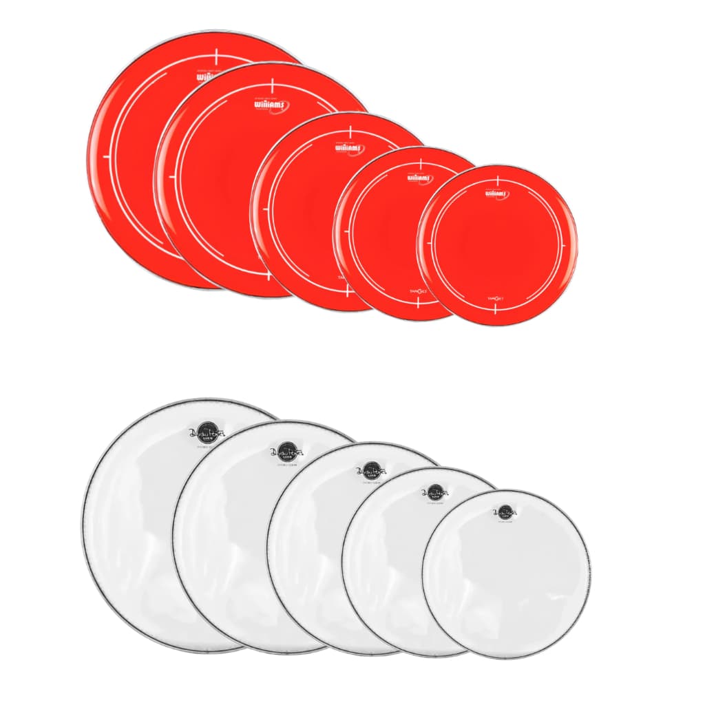 Kit de Pele Ataque 10 12 13 14 18 Target Vermelha e Pele Clear Dudu Portes Red Bateria Profissional
