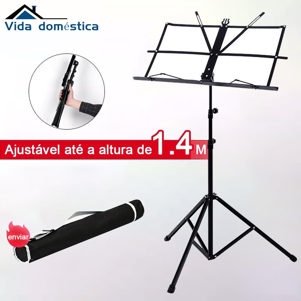 Partitura Apoiador Triplo Dobrável - Portátil com Bolsa, Universal para Violino, Guitarra, Estante Partitura Pedestal