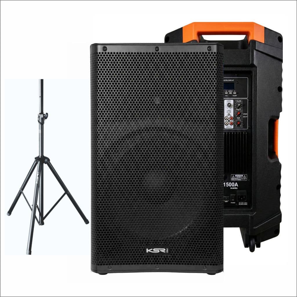 Caixa Som Ativa 15 Profissional 750W Ksr Pro Kr1500A + TRIPE