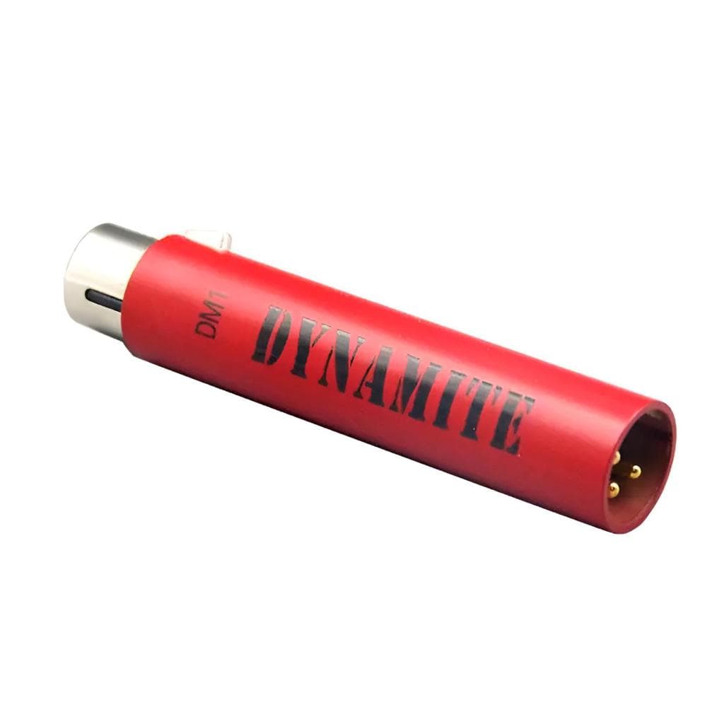 Microfone dinâmico profissional vermelho Dynamite com conectores dourados