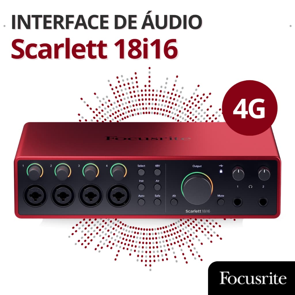 Interface de Audio Scarlett 18i16 4 Geração Interface de Audio Profissional Interface de Audio Usb