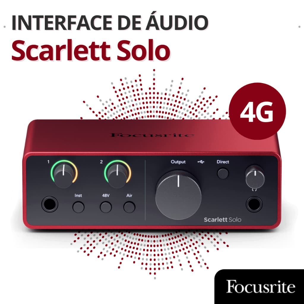 Interface de Audio Scarlett Solo 4 Geração Interface de Audio Profissional Interface de Audio Usb