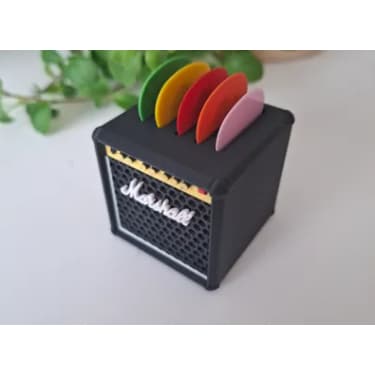 Porta Palhetas Mini Amplificador Marshall Suporte para Palhetas de Guitarra e Violão + 3 Palhetas de  Brinde