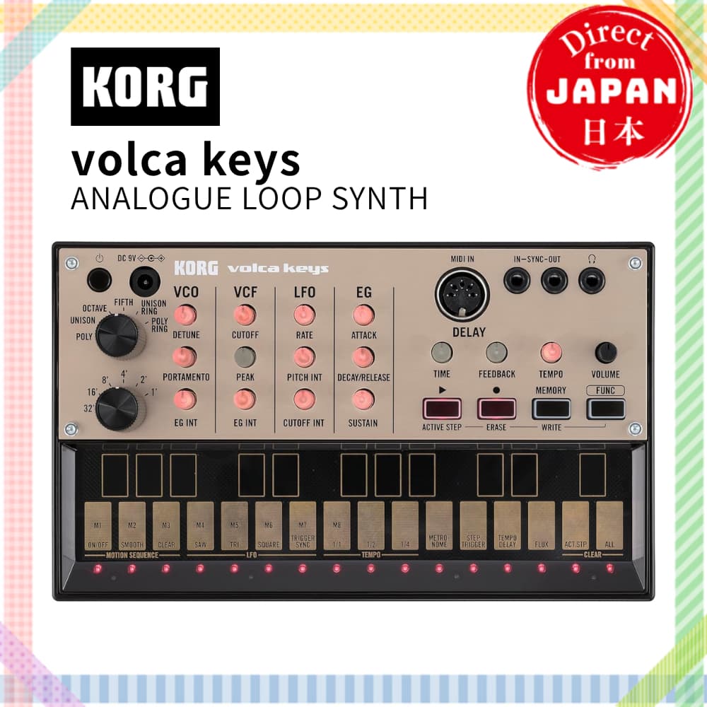 KORG Volca Keys Analog Loop Synthesizer | Sintetizador compacto | Sequenciador integrado | Autêntico | Fabricado no Japão 【Direto do Japão】