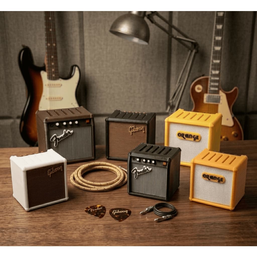 Porta-Palhetas Guitarra Fender Orange Gibson – Mini Amplificador Suporte para Palhetas –Palhetas