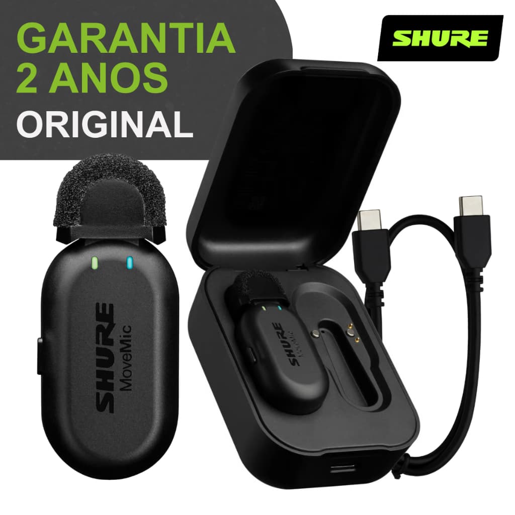 Microfone de Lapela Sem Fio Microfone Sem Fio Profissional Microfone Shure Original Movemic One