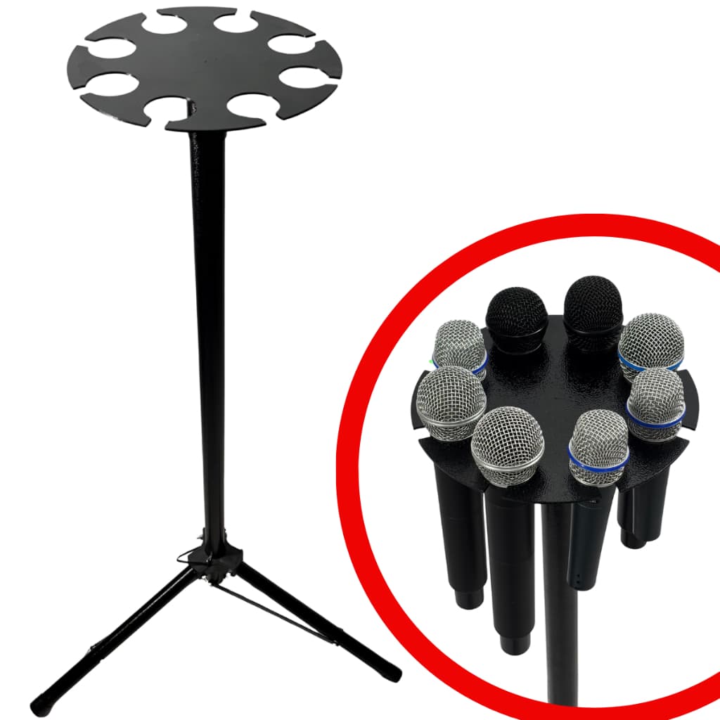 Suporte para microfone pedestal com reforço em metal preto