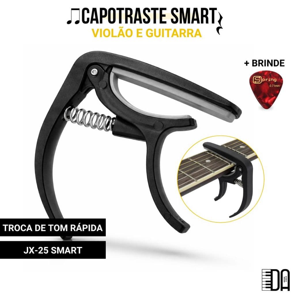 Capotraste Para Violão E Guitarra Braçadeira Smart JX-25 Preto