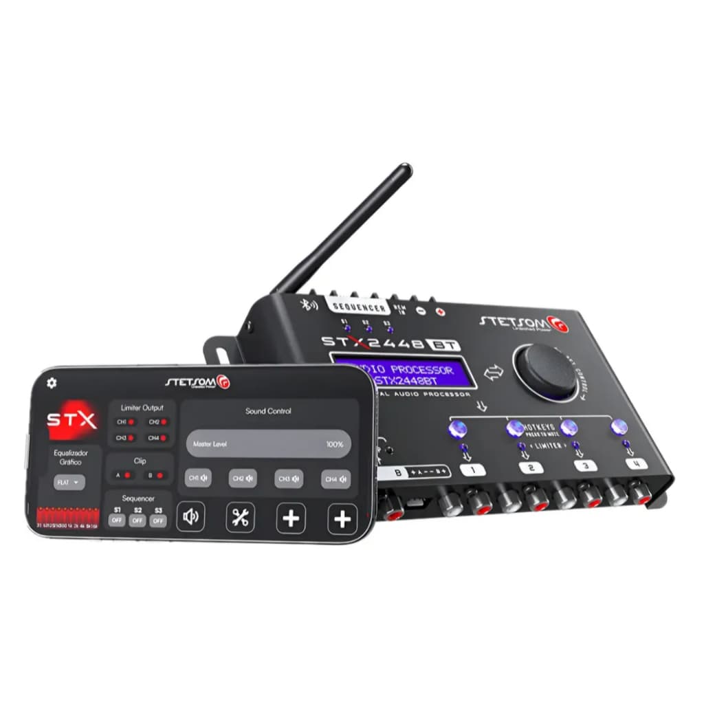 Processador de Áudio Stx2448 BT Stetsom com controle remoto - Preto