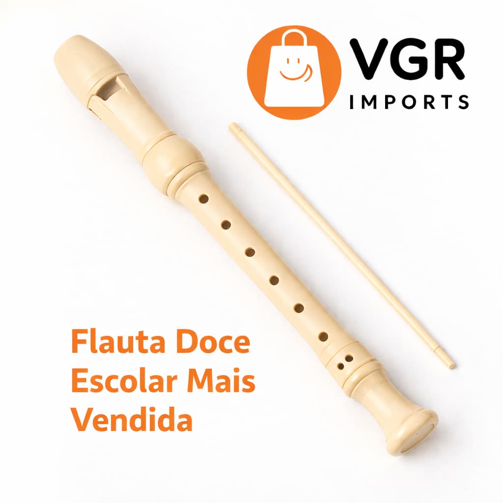 Flauta Doce Soprano Germânica ABS Completa + Capa e Vareta | Fácil de Tocar | Iniciantes e Escola