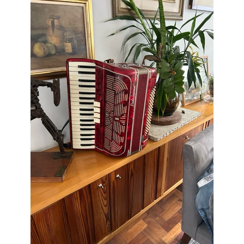 ACORDEON LINDO ITALIANO PAOLO SOPRANI 80 BAIXOS COM MALETA