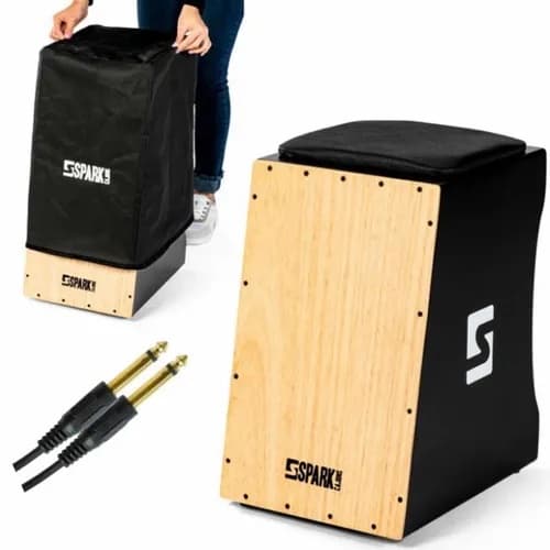 Cajon elétrico Spark com capa e cabos P10