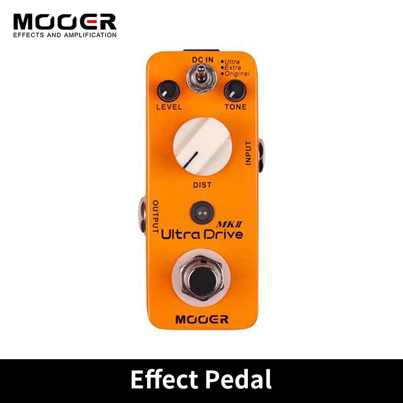 Pedal De Efeito De Guitarra De Distorção MOOER Ultra Drive MKII 3 Modos True Bypass Full Metal Shell MDS6 Amarelo