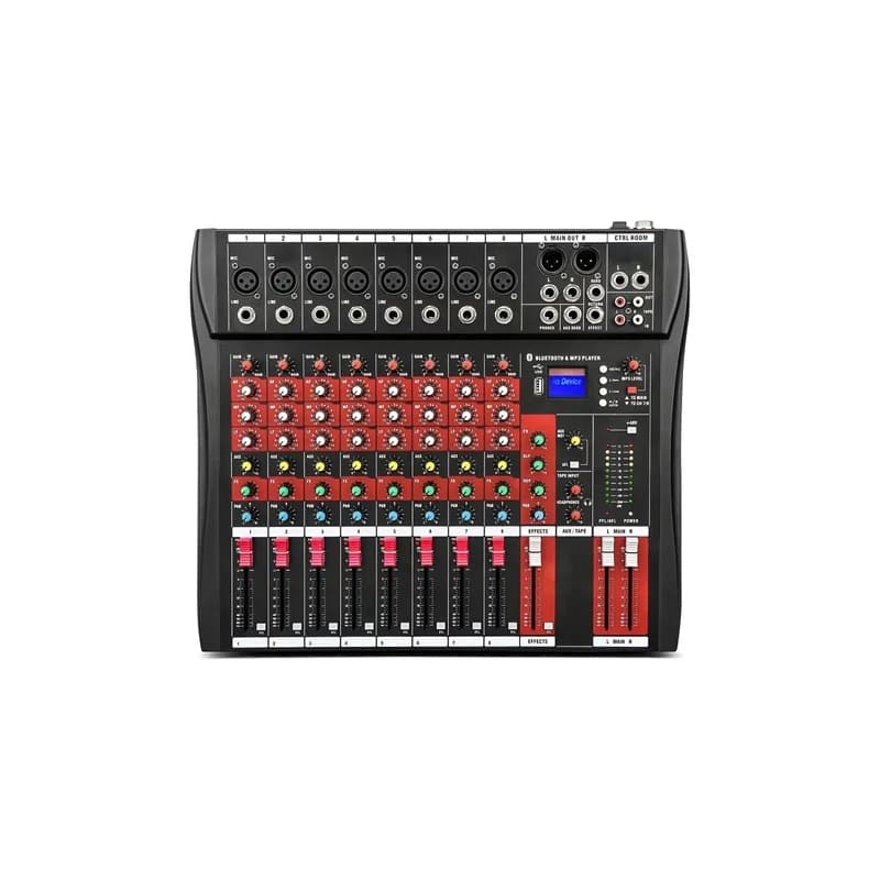 Sistema de 8 canais Bluetooth USB Mixer MP3 Player Digital