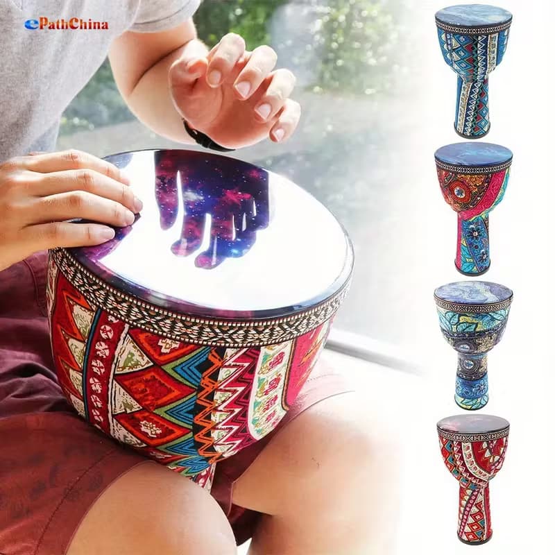Djembe de fibra de carbono de 8.5 polegadas com decoração colorida
