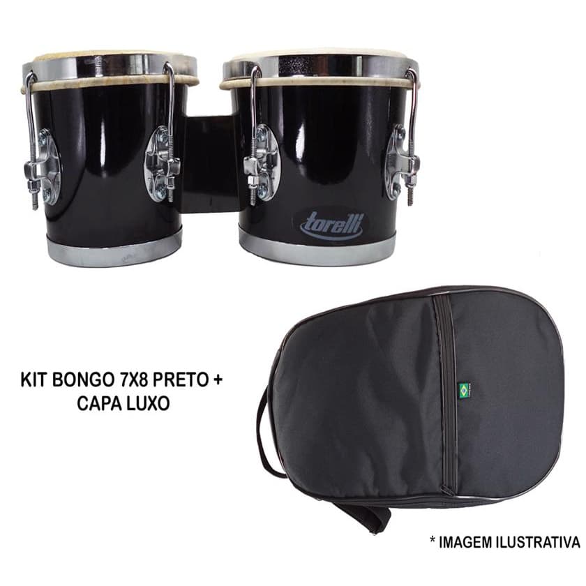 KIT BONGO TORELLI 7x8 PRETO TB011 + CAPA LUXO