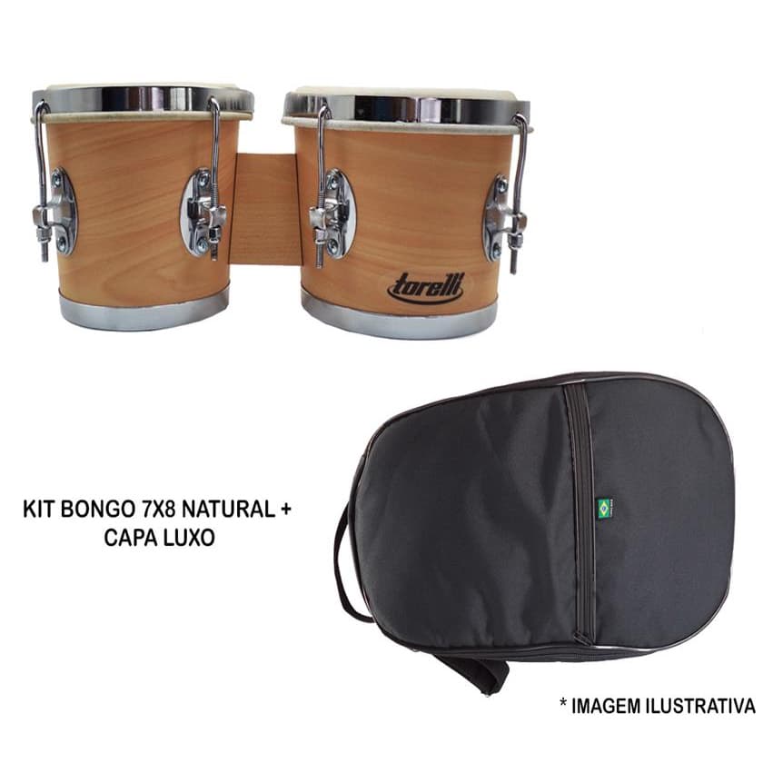 Kit Bongo Torelli 7x8 Tb011 Natural + Capa Luxo