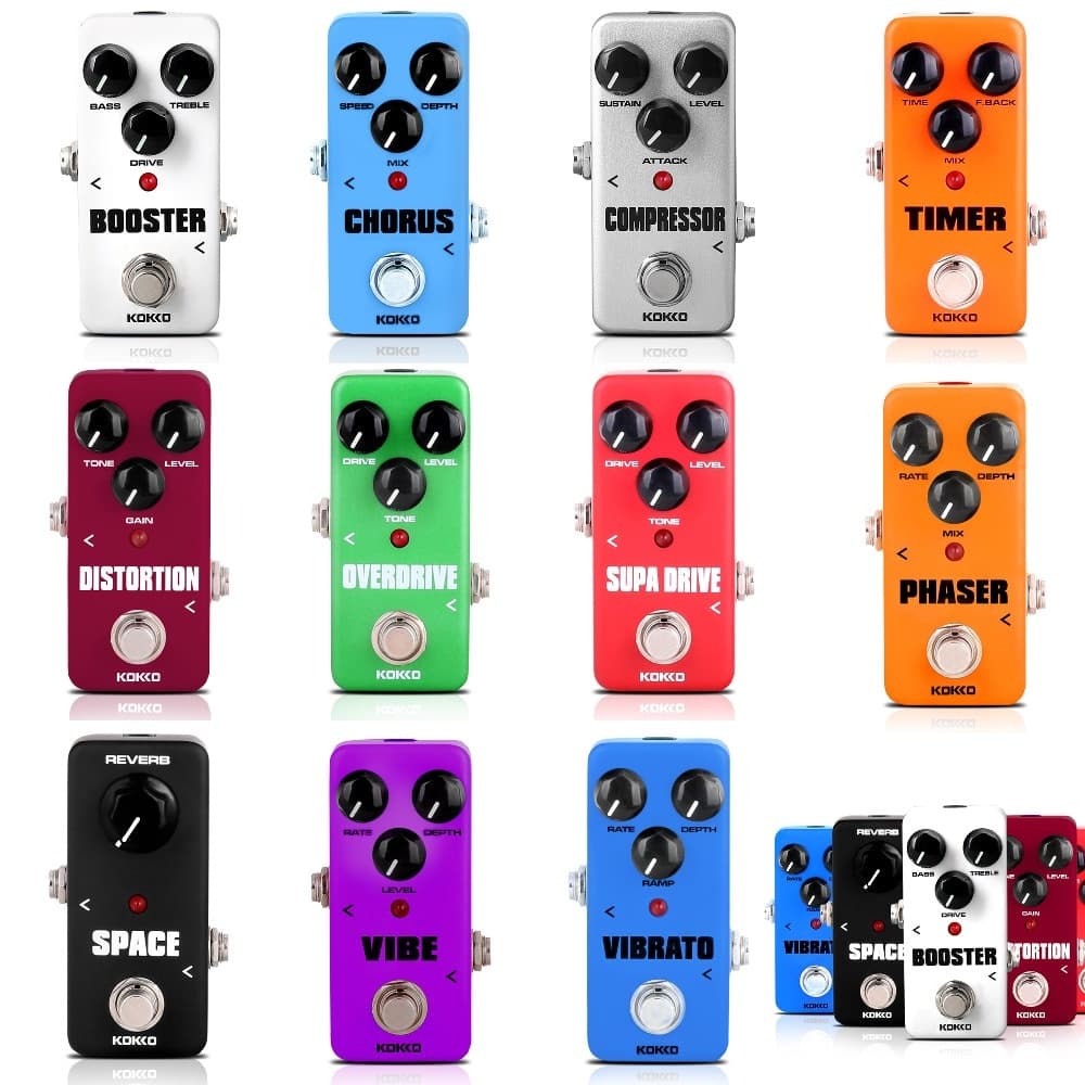 Kokko mini pedal de efeito de guitarra portátil, overdrive/timer/sos/reforço/unidade supa/distorção/coro
