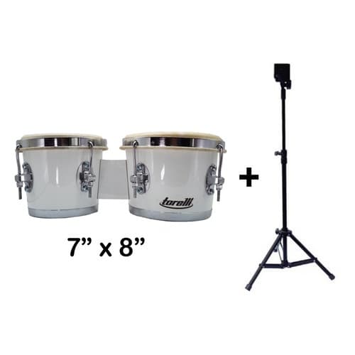 BONGO TORELLI BRANCO 7/8 COM PEDESTAL HPB01
