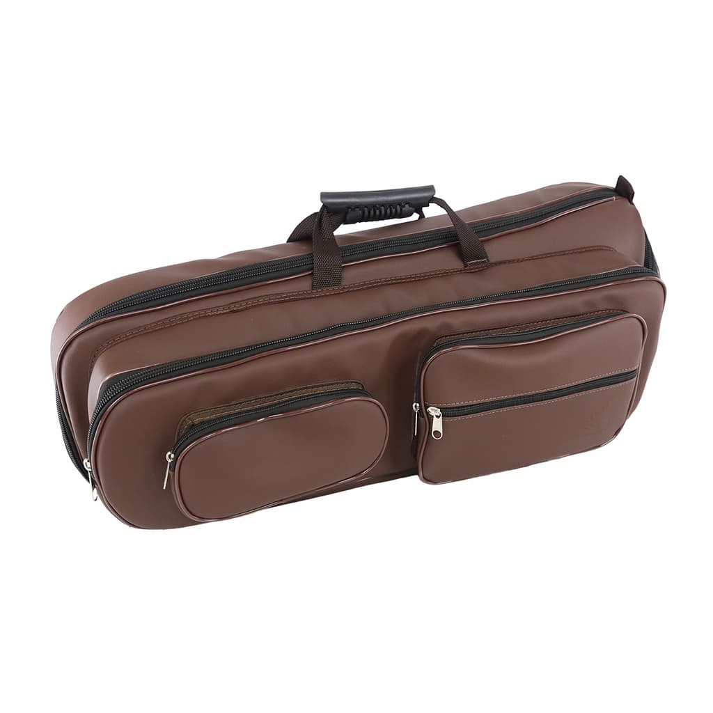 Capa Bag Trombone Curto Couro Sintético Pelúcia - Marrom