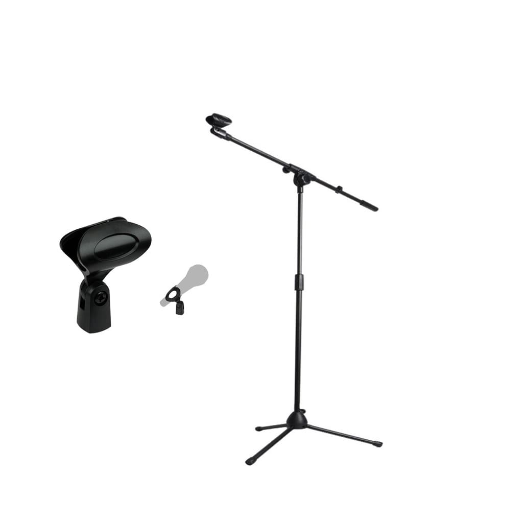 Suporte de microfone KGL giratório ajustável com microfone em forma de cachimbo, preto