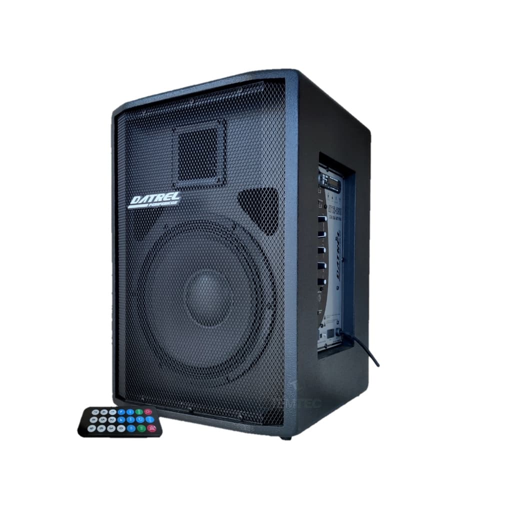 Caixa de som ativa 12 polegadas 250W Datrel, portátil, sem Bluetooth, com controle remoto