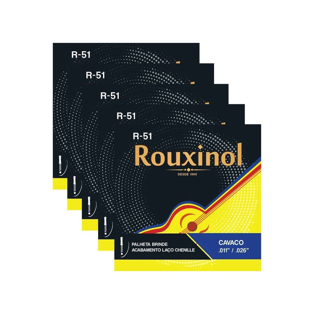 Kit 5 Encordoamento Cavaquinho R51 0.11” Rouxinol  PRR51L