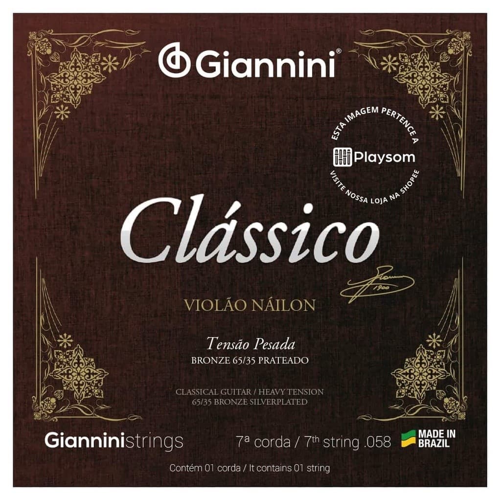 Corda Avulsa para Violão 7 Cordas - Sétima 7° Corda Giannini Clássico Tensão Pesada
